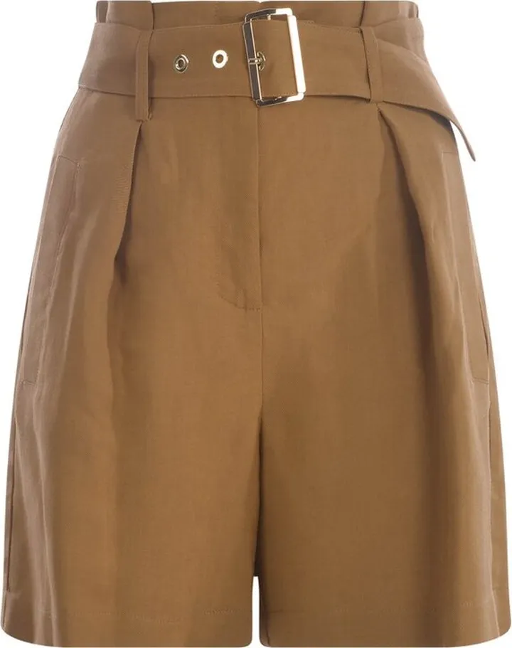 Pinko Belted High-Waist Shorts