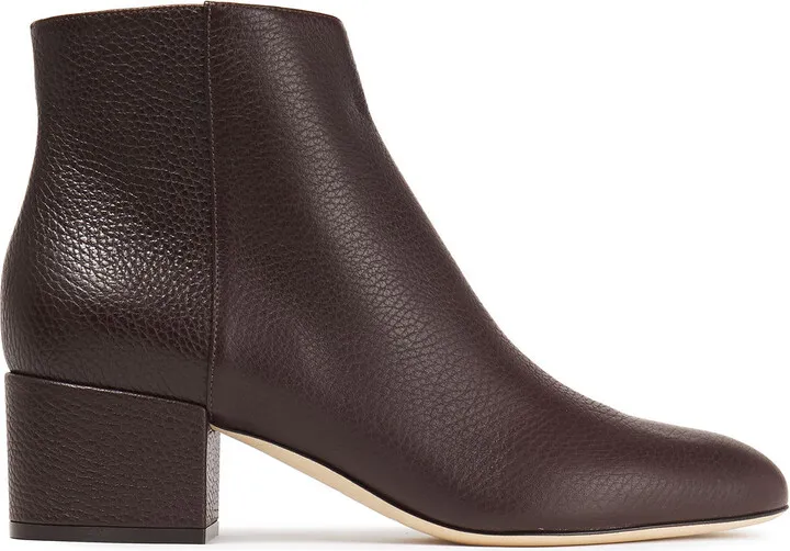 Pebbled-leather ankle boots