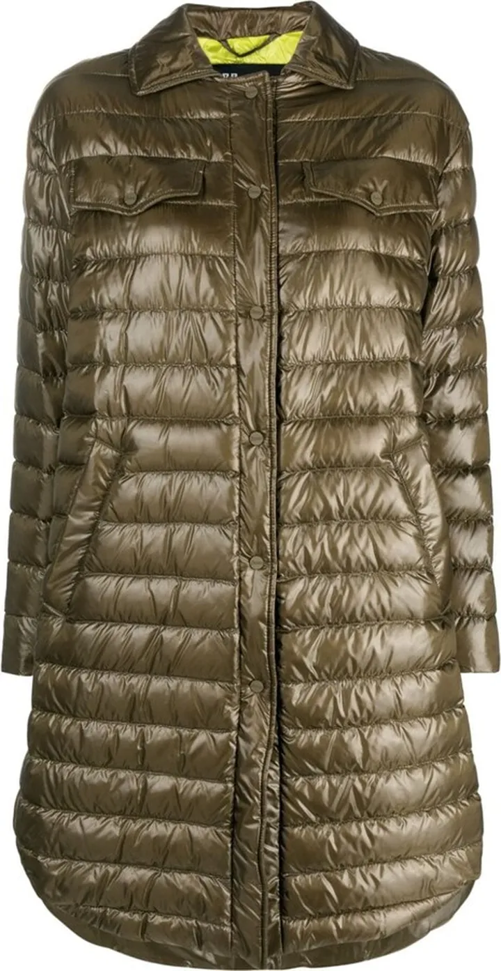 Curved Hem Puffer Coat