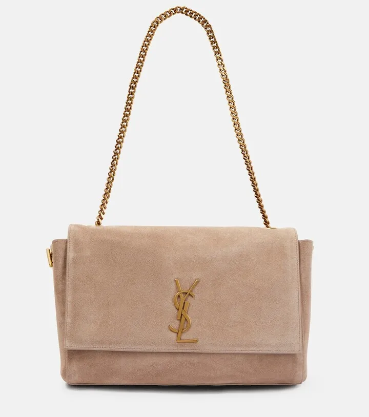 Kate reversible suede and leather shoulder bag