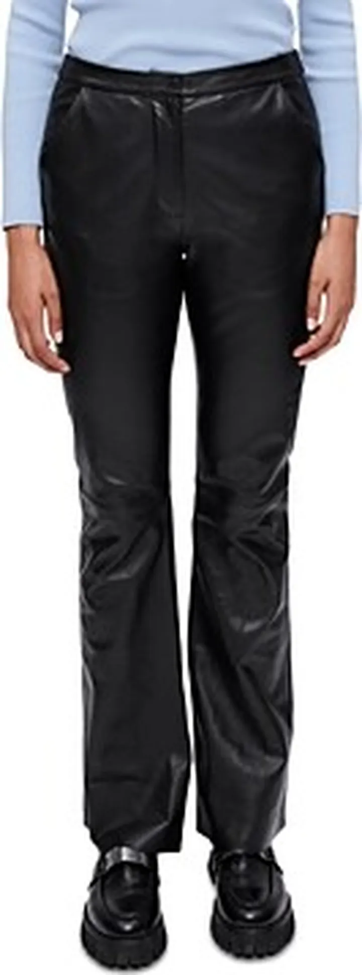 Maje Piripiri Leather Straight Leg Pants