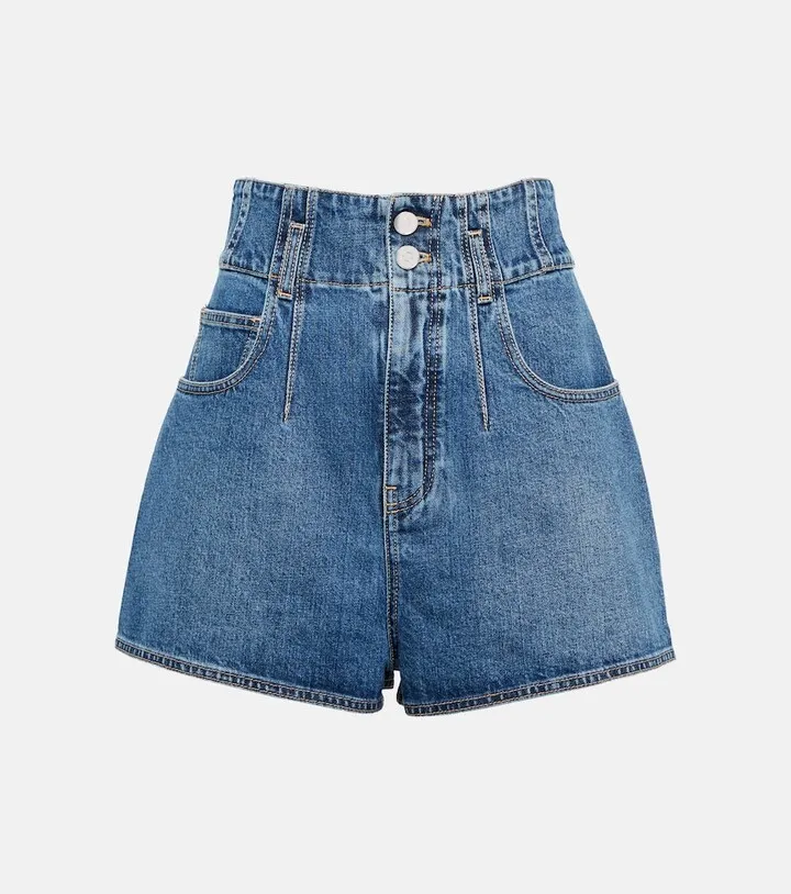 High-rise denim shorts