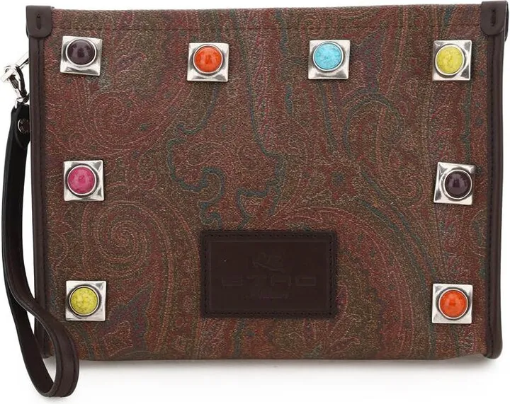 Paisley Pouch With Studs & Stones