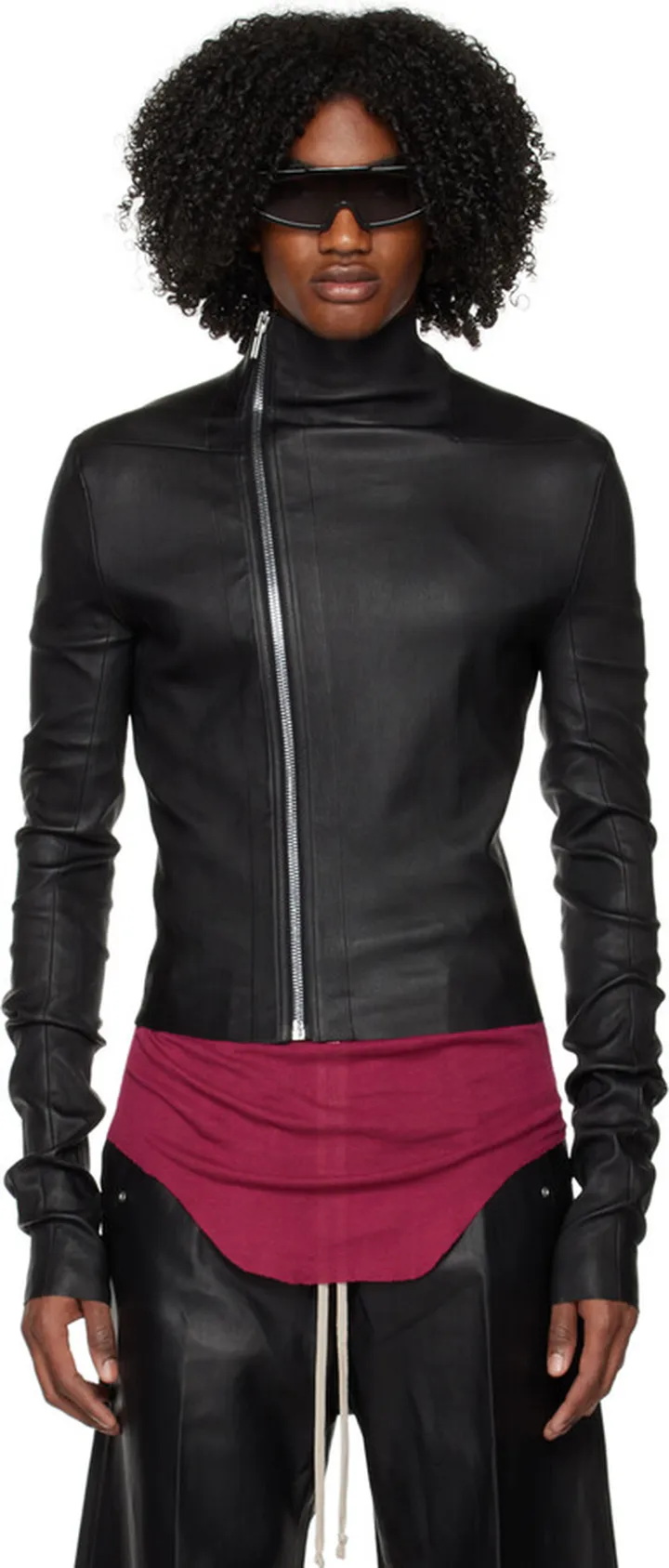 Rick Owens Black Gary Leather Jacket