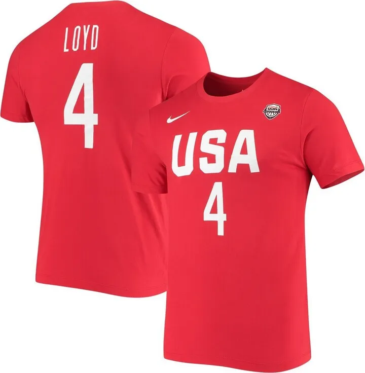Women's Nike Jewell Loyd Usa Basketball Red Name and Number Performance T-shirt