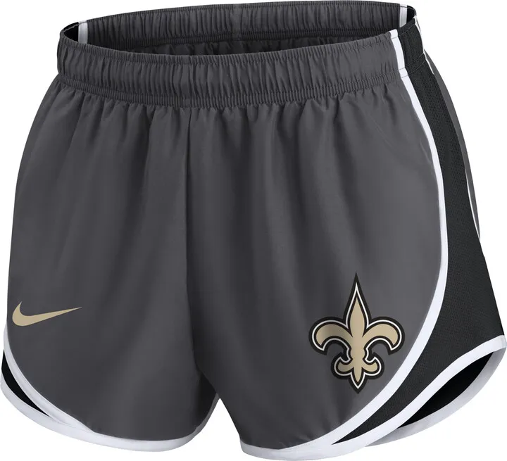 Nike Women's Dri-FIT Logo Tempo (NFL New Orleans Saints) Shorts in Grey