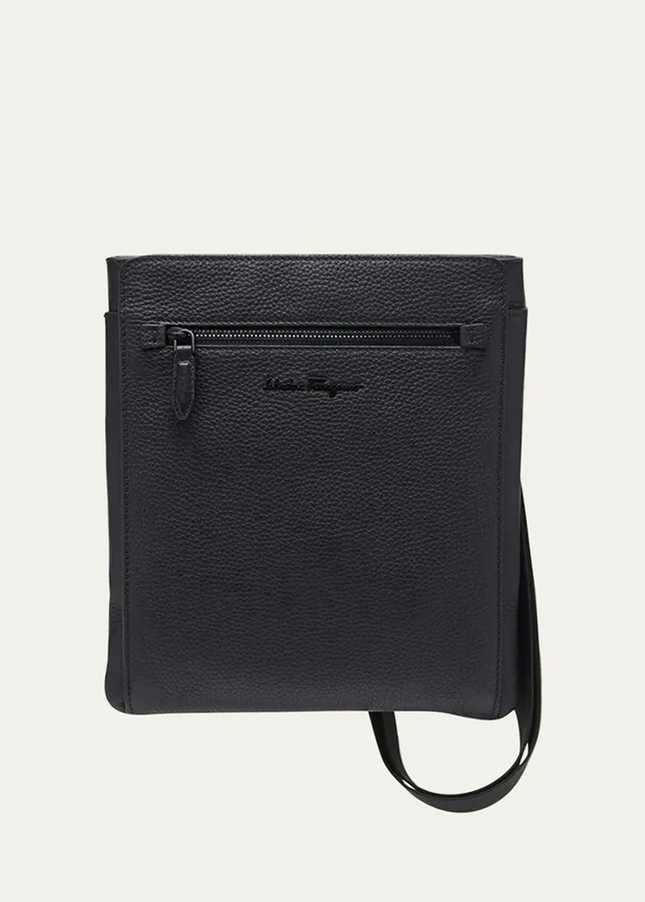 Men's Firenze Flat Leather Crossbody Bag