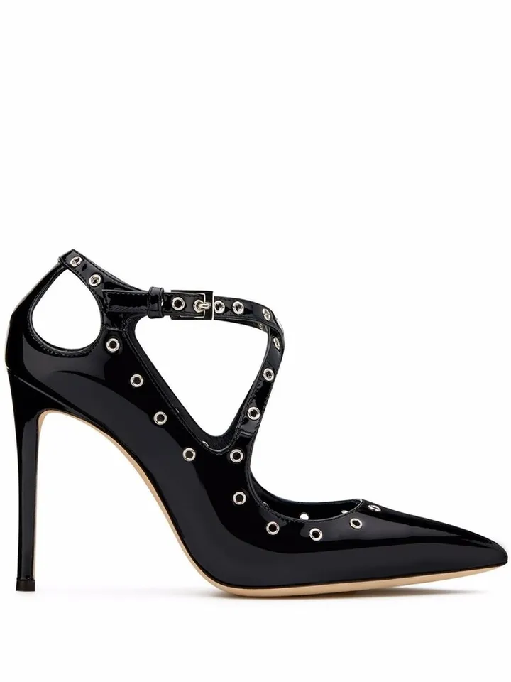 Alyson eyelet-detail pumps
