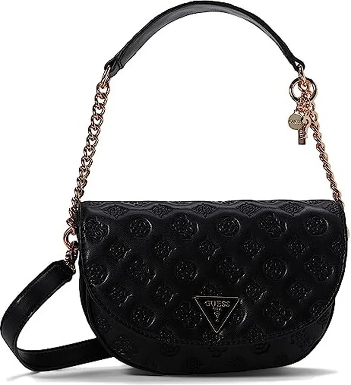 GUESS La Femme Flap Shoulder Bag (Black) Handbags