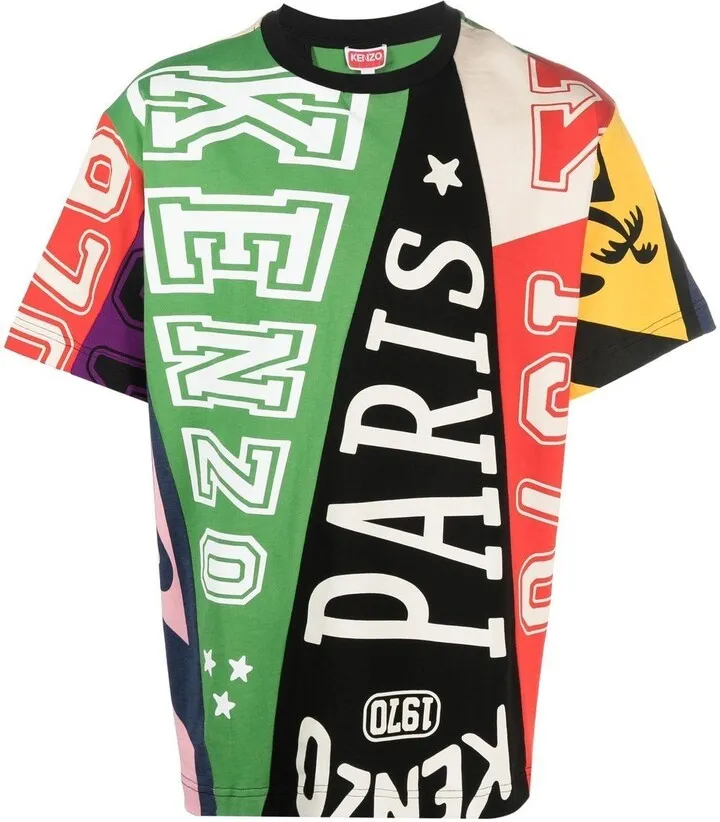 Green Kenzo Flag Print T-Shirt