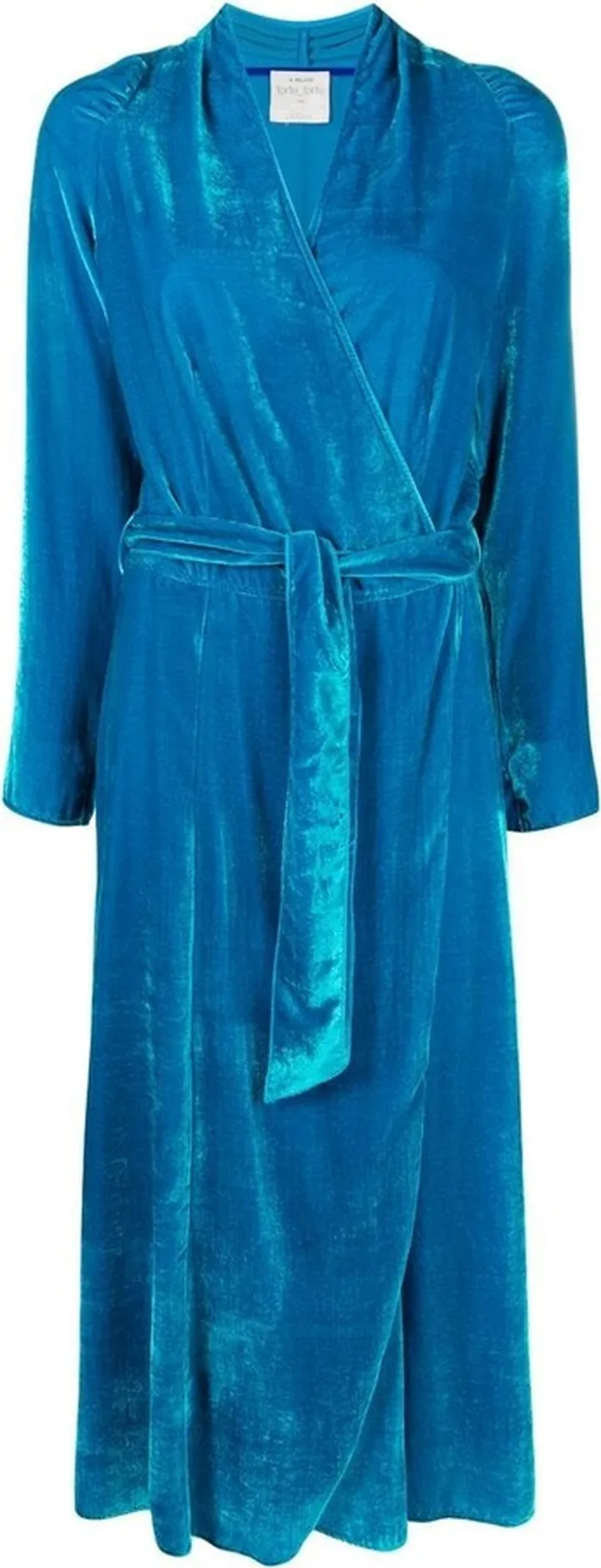 Velvet Wrap Midi Dress