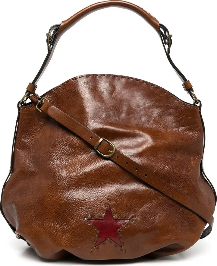 Leather Star-Detail Shoulder Bag