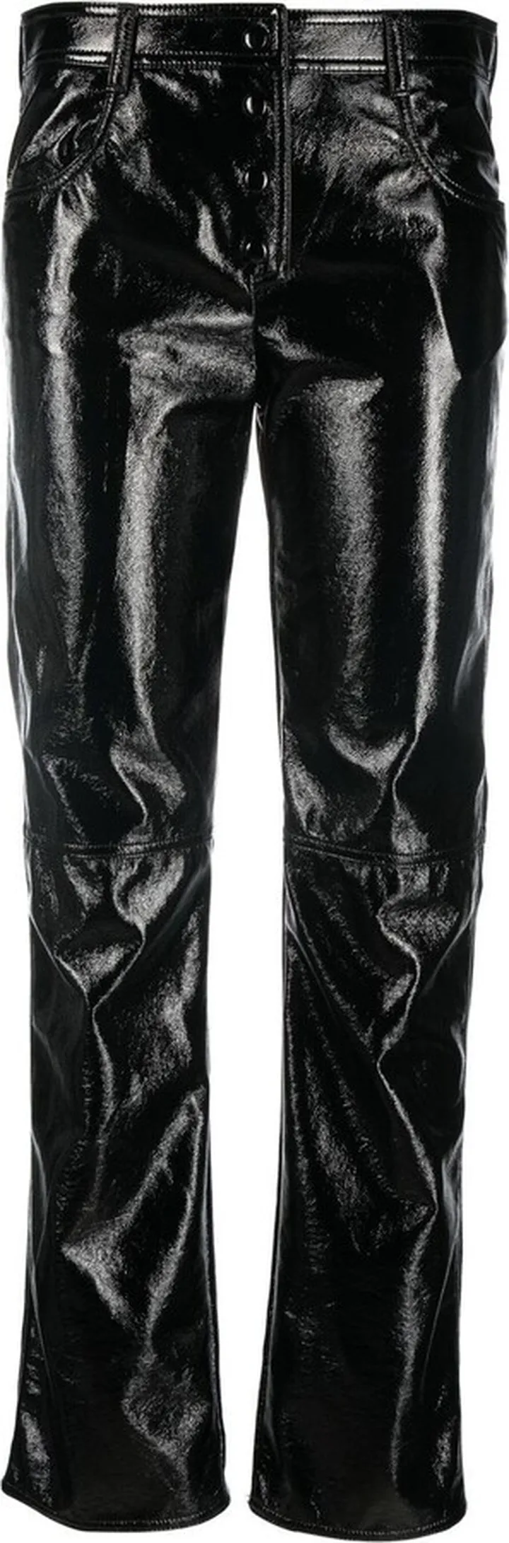 Patent Straight-Leg Trousers
