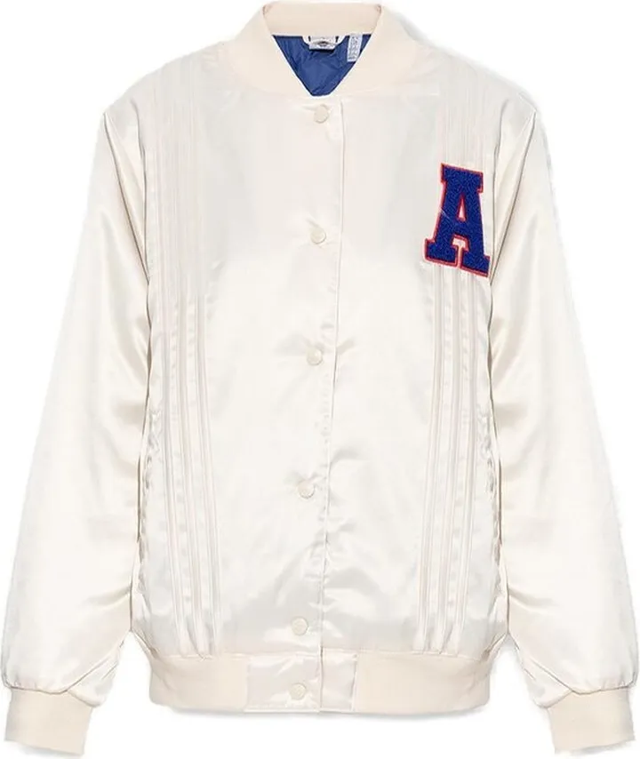 Adidas Originals Logo Patch Button-Up Bomber Jacket