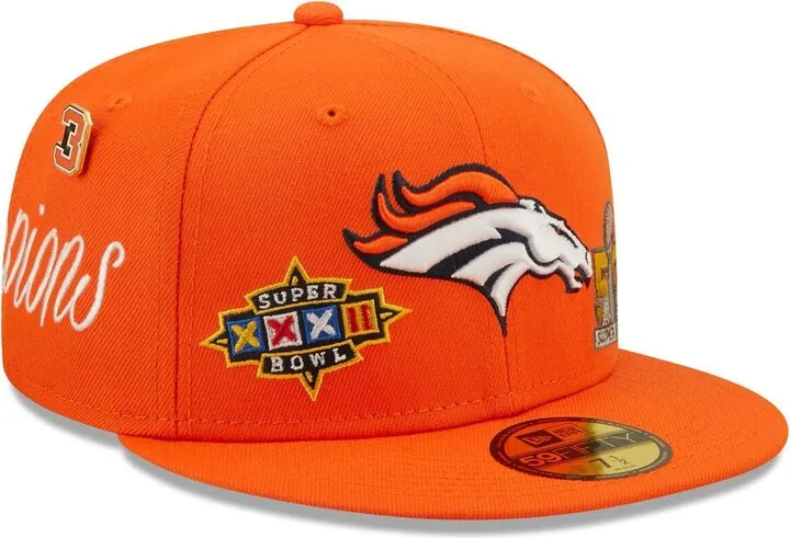 Men's New Era Orange Denver Broncos Historic Champs 59FIFTY Fitted Hat
