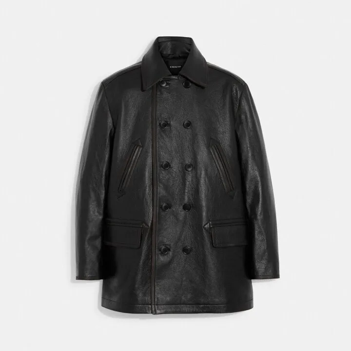 Leather Peacoat