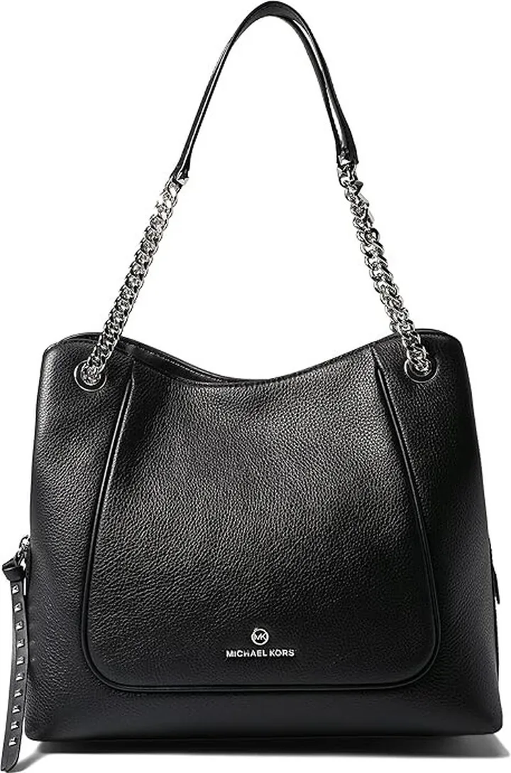 MICHAEL Michael Kors Piper Large Chain Shoulder Tote (Black) Shoulder Handbags