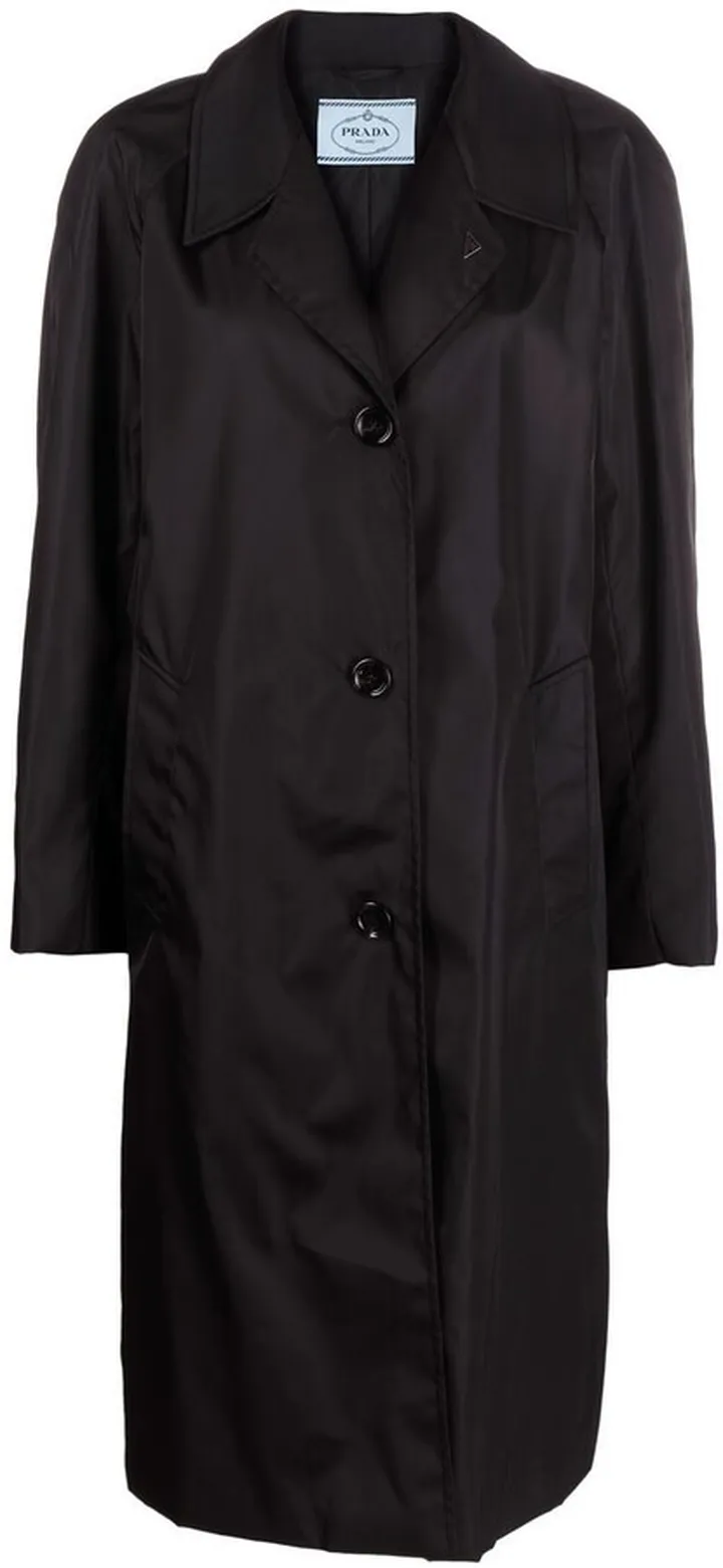 Re-Nylon single-breasted coat