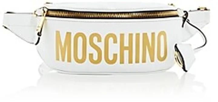 Moschino Logo Print Leather Belt Bag