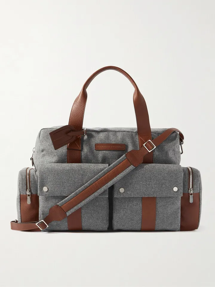 Leather-Trimmed Felt Holdall