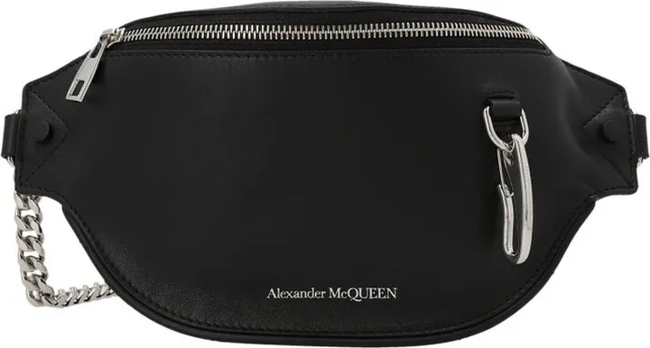 Alexander McQueen Logo Printed Chain-Linked Belt Bag
