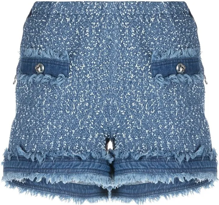 Tweed Denim Mini Shorts
