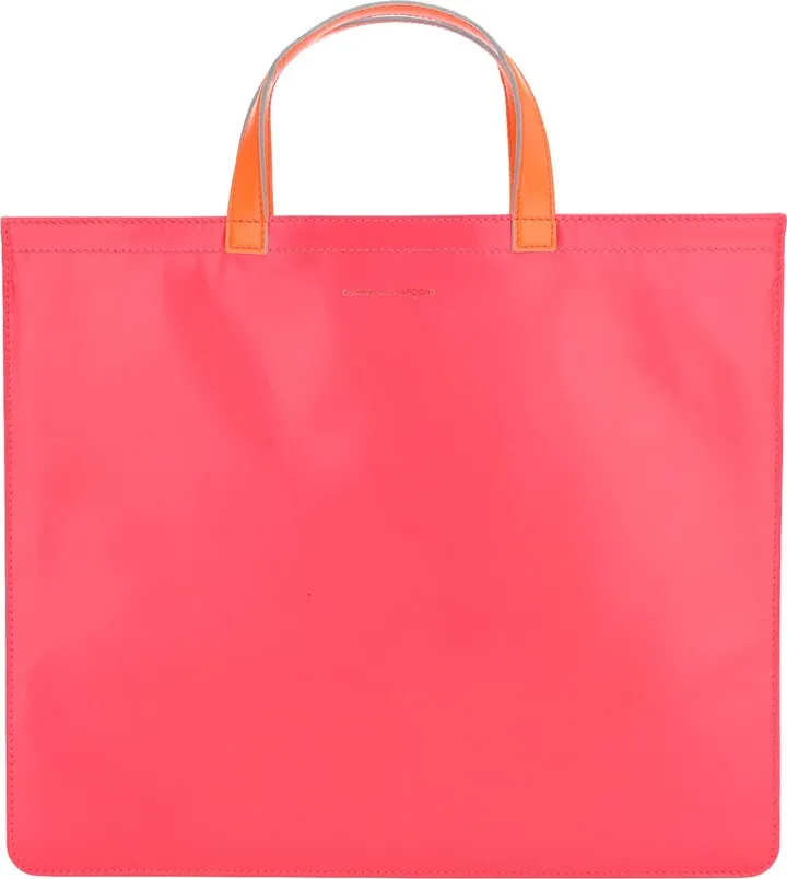 Two Tone Leather Super Fluo Tote Bag By Comme Des Garçons Wallet. Featurin