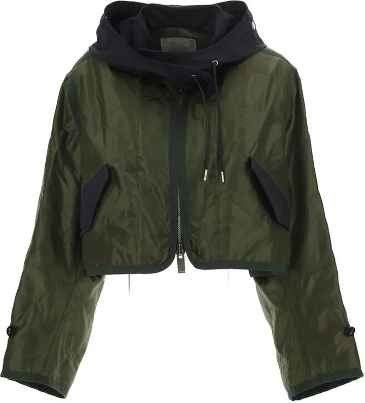 Sacai Cropped Zip-Up Quilted Jacket