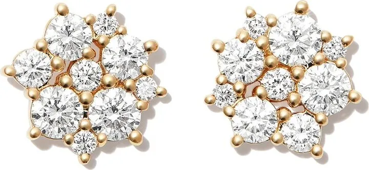 14kt yellow gold Cocktail Disc diamond stud earrings