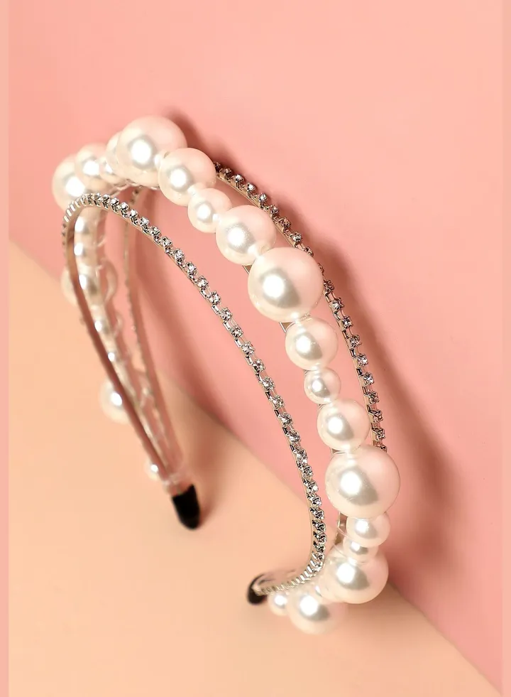 Gold Plated Designer Stone Western Wear Hair Band For Women
