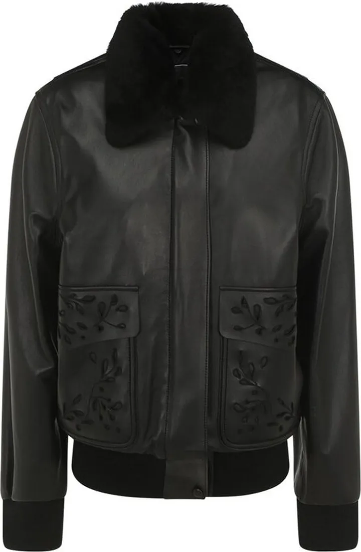 Chloé Shearling Collar Bomber Jacket