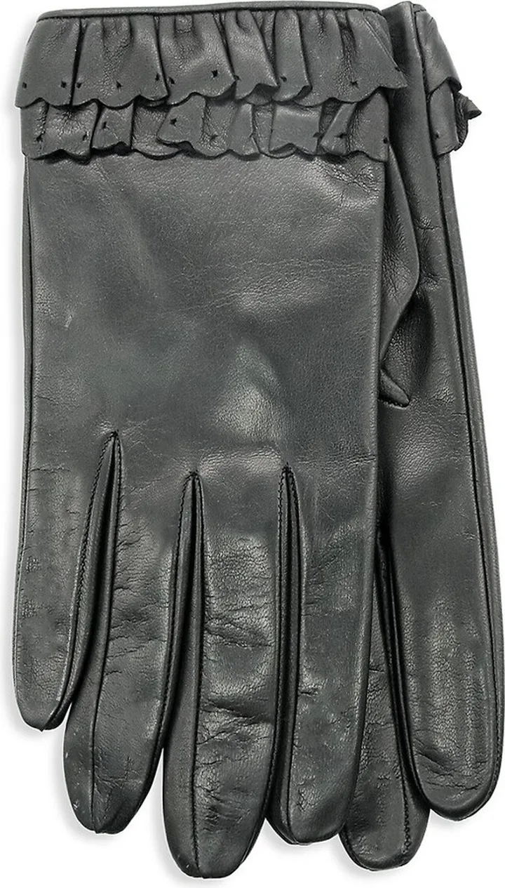 Ruffle Leather Short Gloves