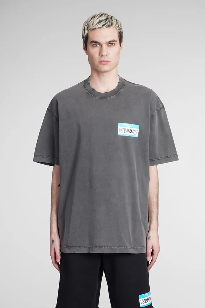 T-shirt In Black Cotton