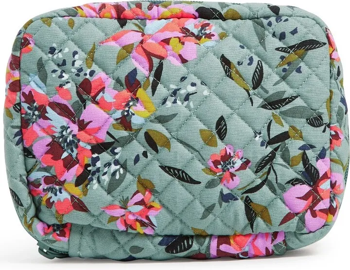 Vera Bradley Women's Recycled Cotton Zip-Around Jewelry Folio Rosy Outlook