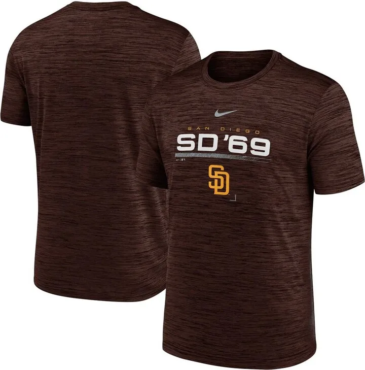 Men's Nike Brown San Diego Padres Wordmark Velocity Performance T-shirt