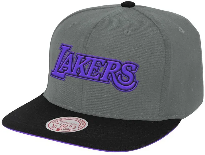 Men's Gray and Purple Los Angeles Lakers Neon Lights Snapback Adjustable Hat