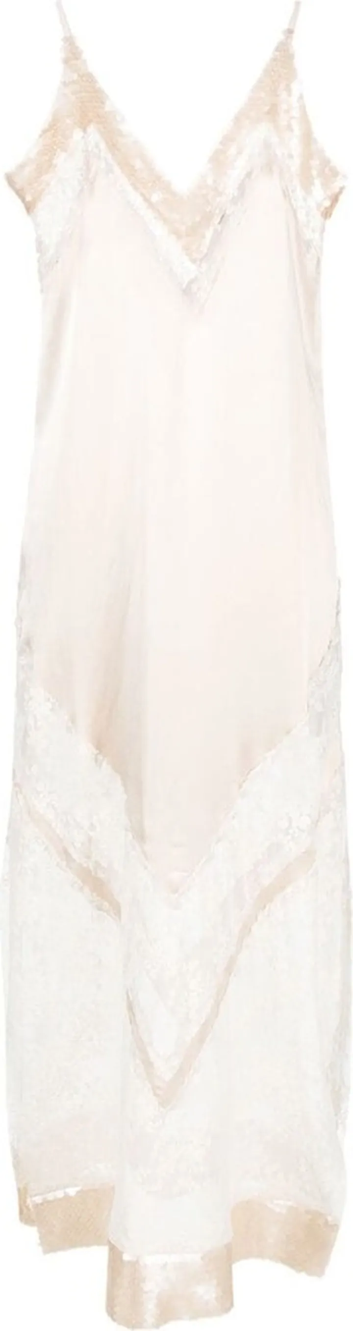 Lace-Panel Midi Dress