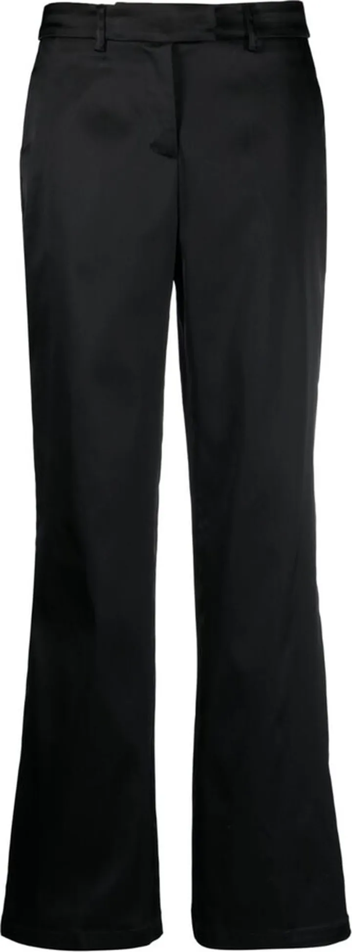 Satin-Finish Straight-Leg Trousers