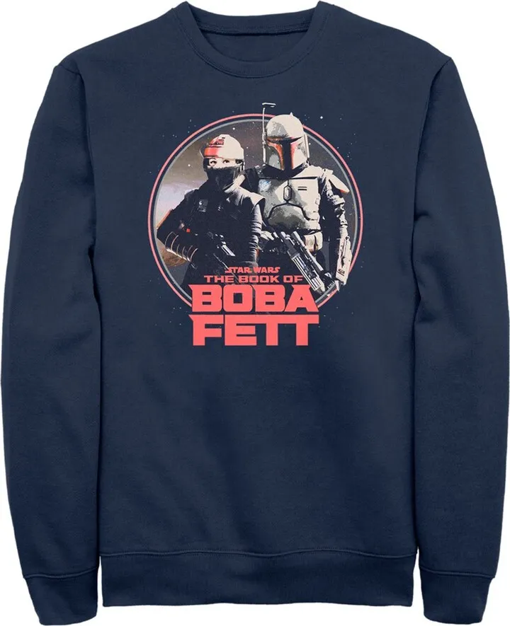 Men's Star Wars: The Book of Boba Fett Fennec and Boba Classic Circle Sweatshirt - Navy Blue - Medium