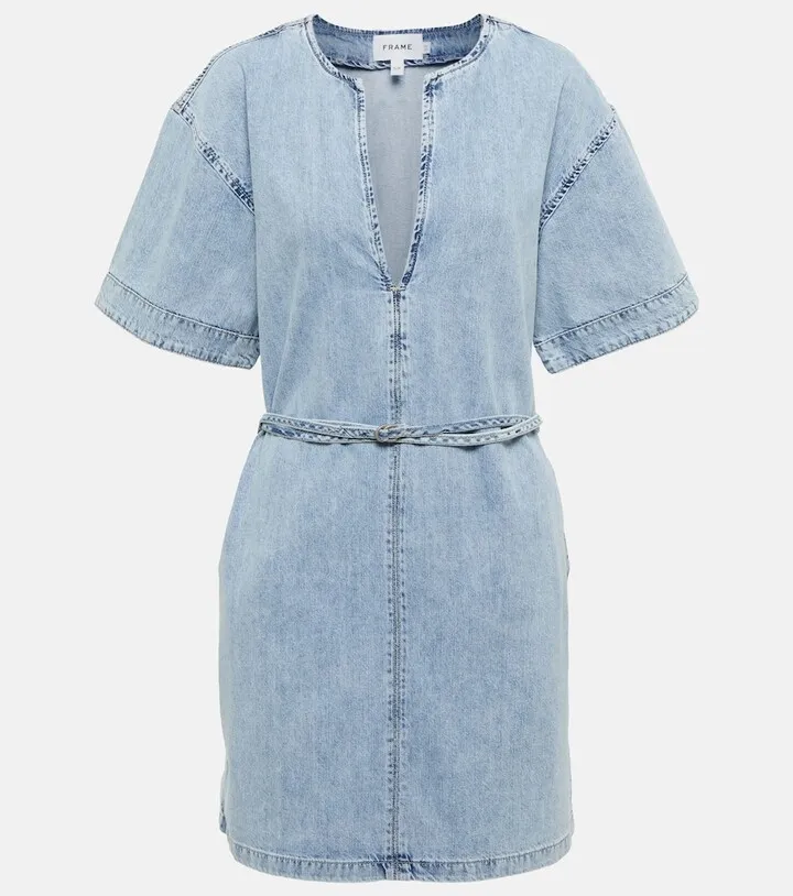 Kaftan denim minidress