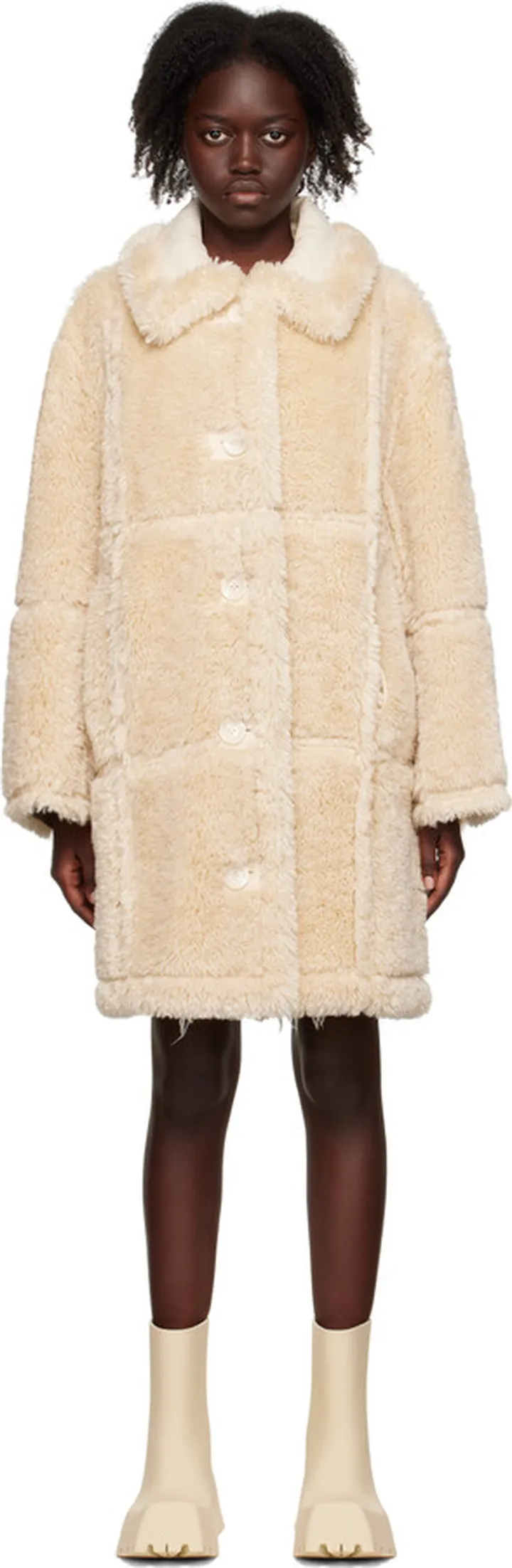 Stand Studio Beige Samira Reversible Faux-Fur Coat