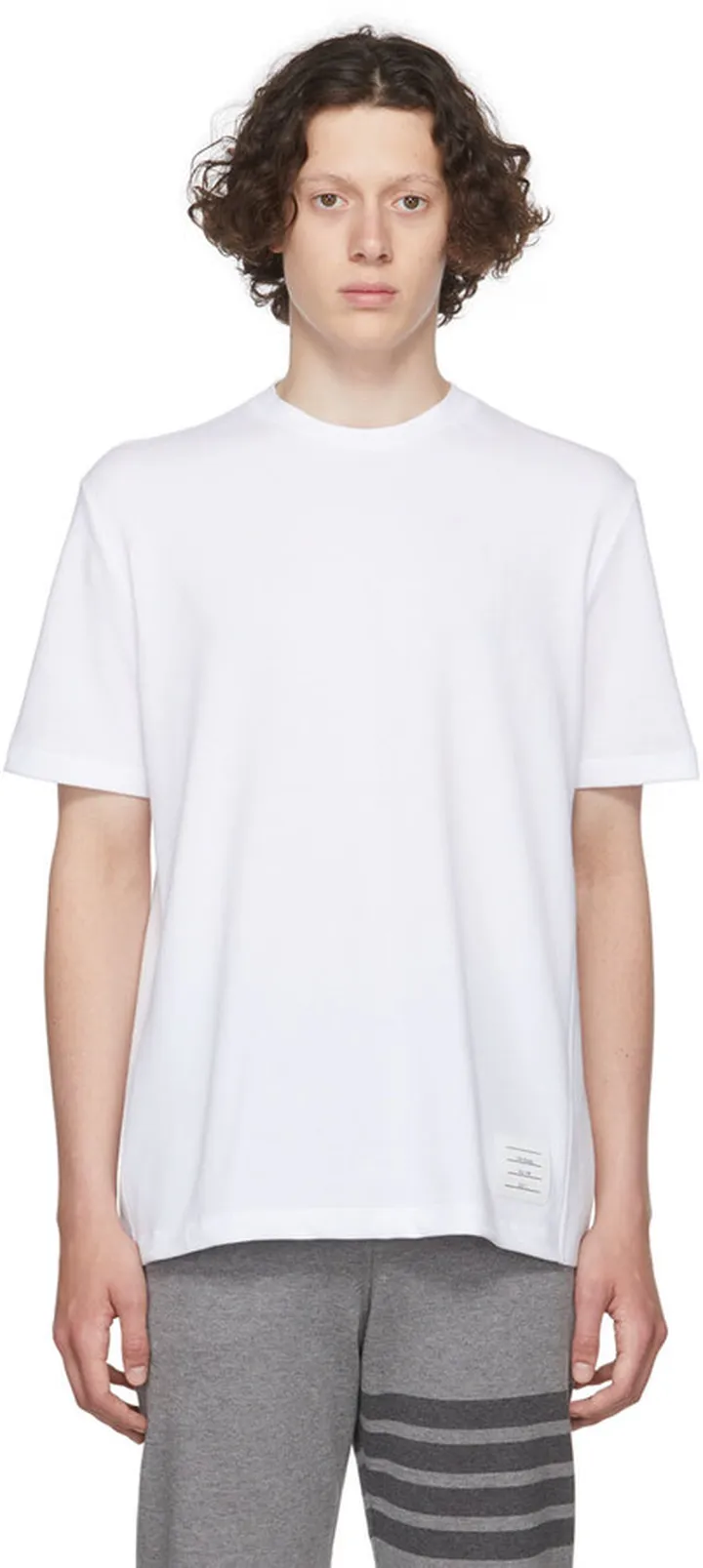 Thom Browne White 4-Bar T-Shirt