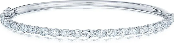 18kt White Gold Oval Diamond Bangle