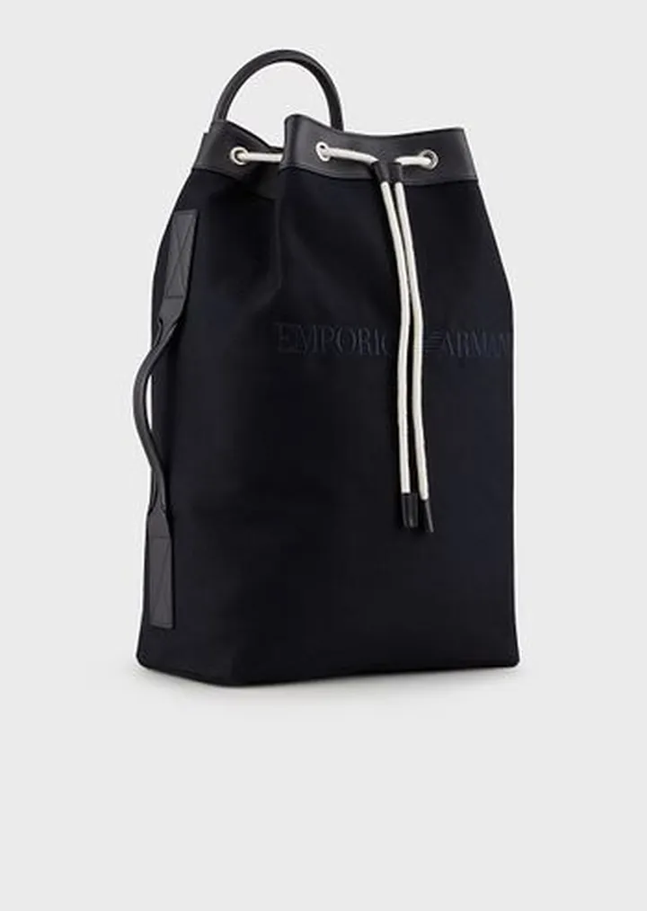Canvas bag with leather details