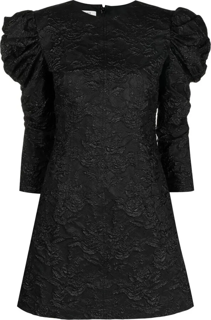 patterned-jacquard A-line dress