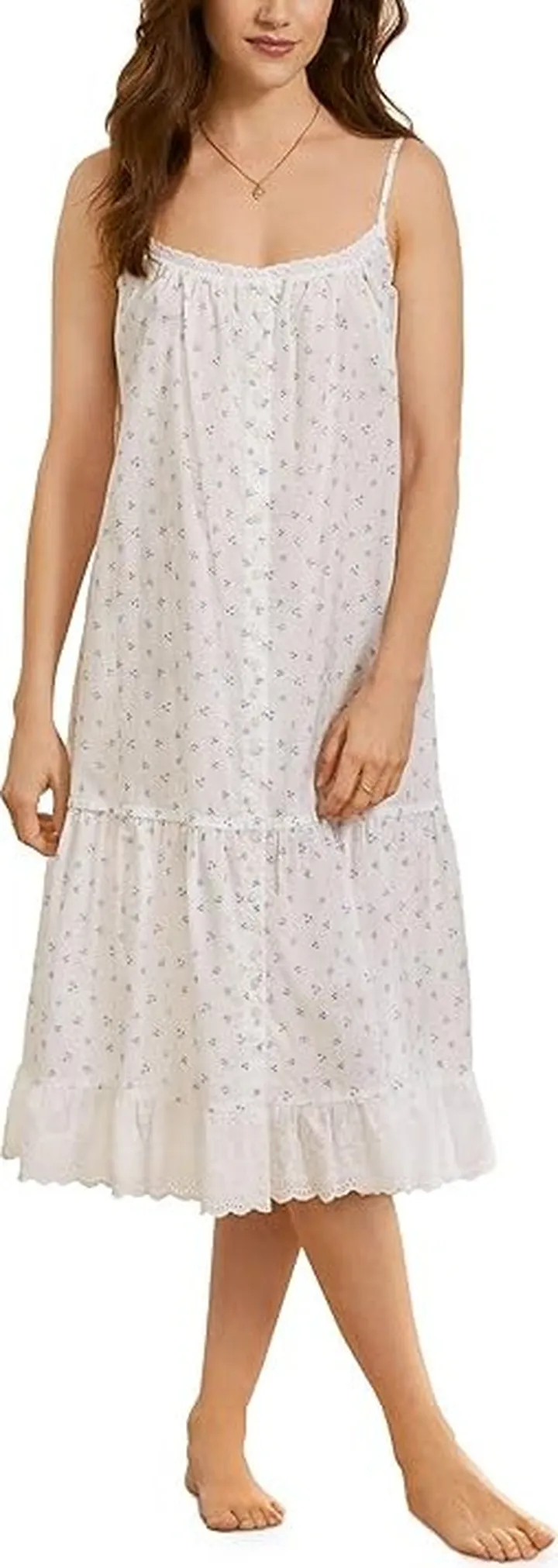 Eileen West 48 Strappy Gown (Petite Floral and Dot) Women's Pajama