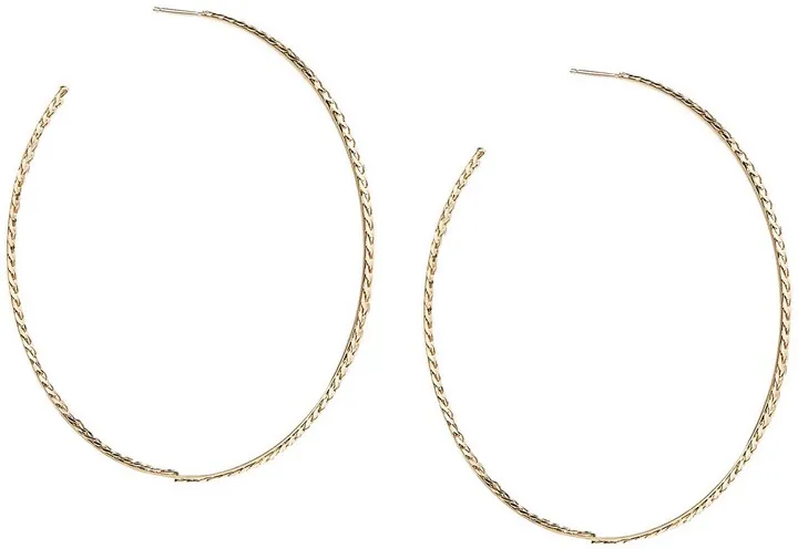 Nude Curb Hoop Earrings