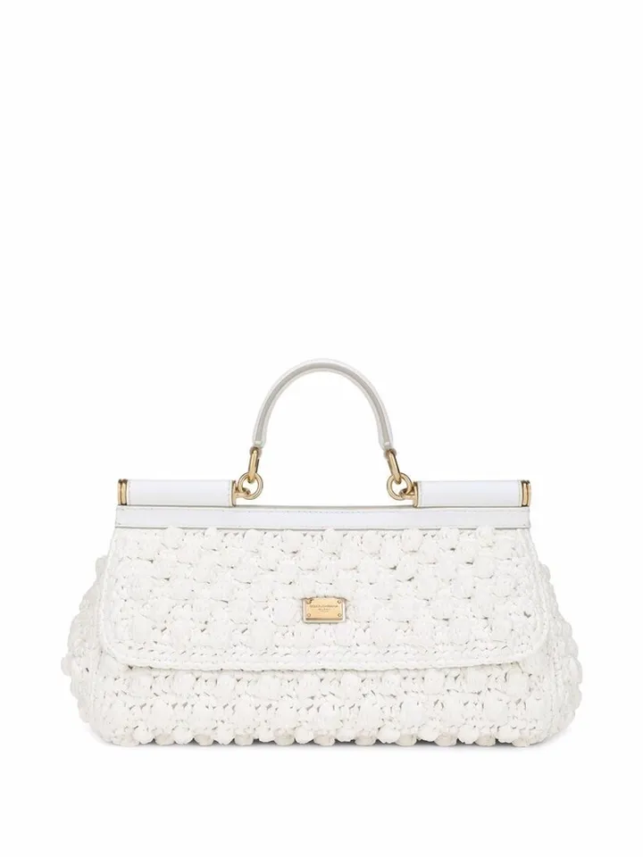 medium Sicily raffia crochet shoulder bag