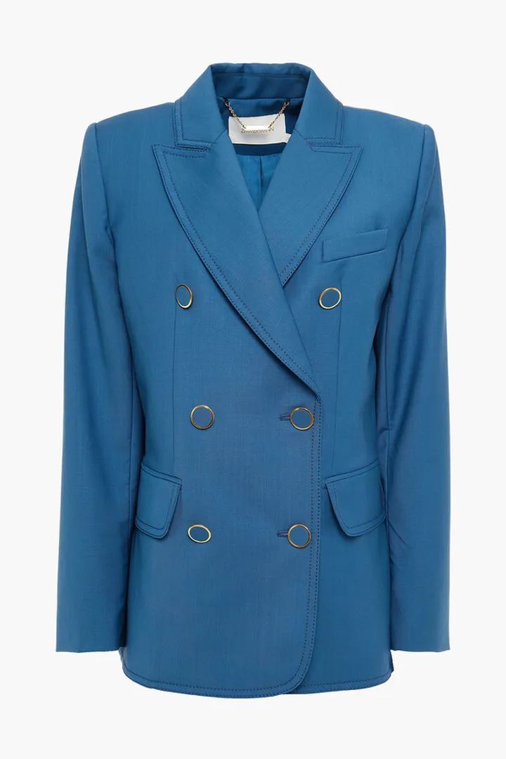 Double-breasted wool blazer