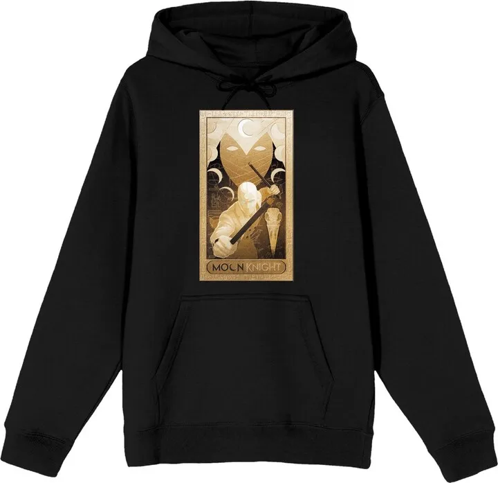 Moon Knight Marc Spector and Ruins Men’s Black Hoodie-Medium